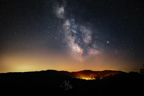 Milky Way over Ragged Mountain Ski area in Danbury, NH