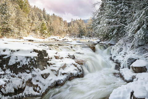 Rocky Gorge cascades in winter