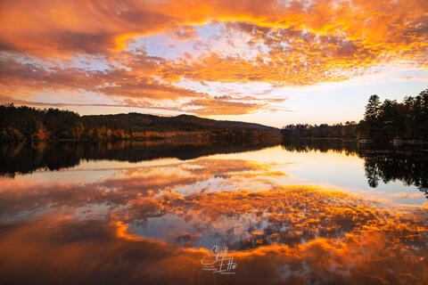 sunset smoke signal lake pemigewasset