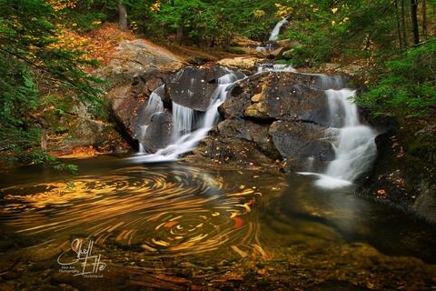 Bearcamp River waterfall swirls.