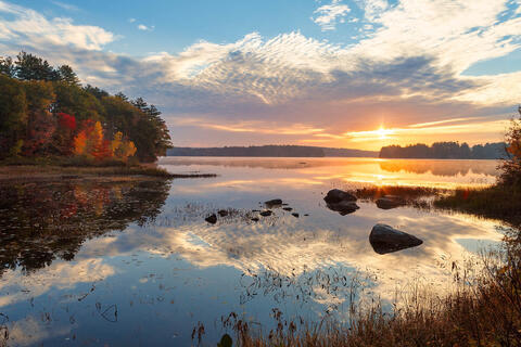 Sweet Maple Autumn Sunrise, Lake Waukewan