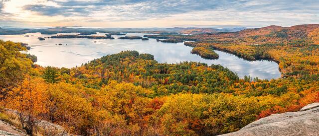 Squam Lake autumn panoramic