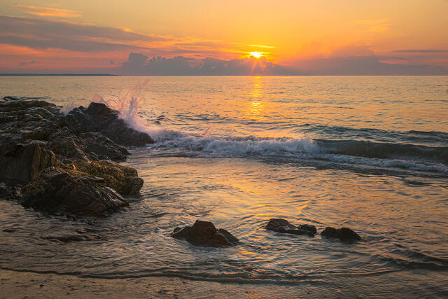 Sunrise Splash at Wells Beach