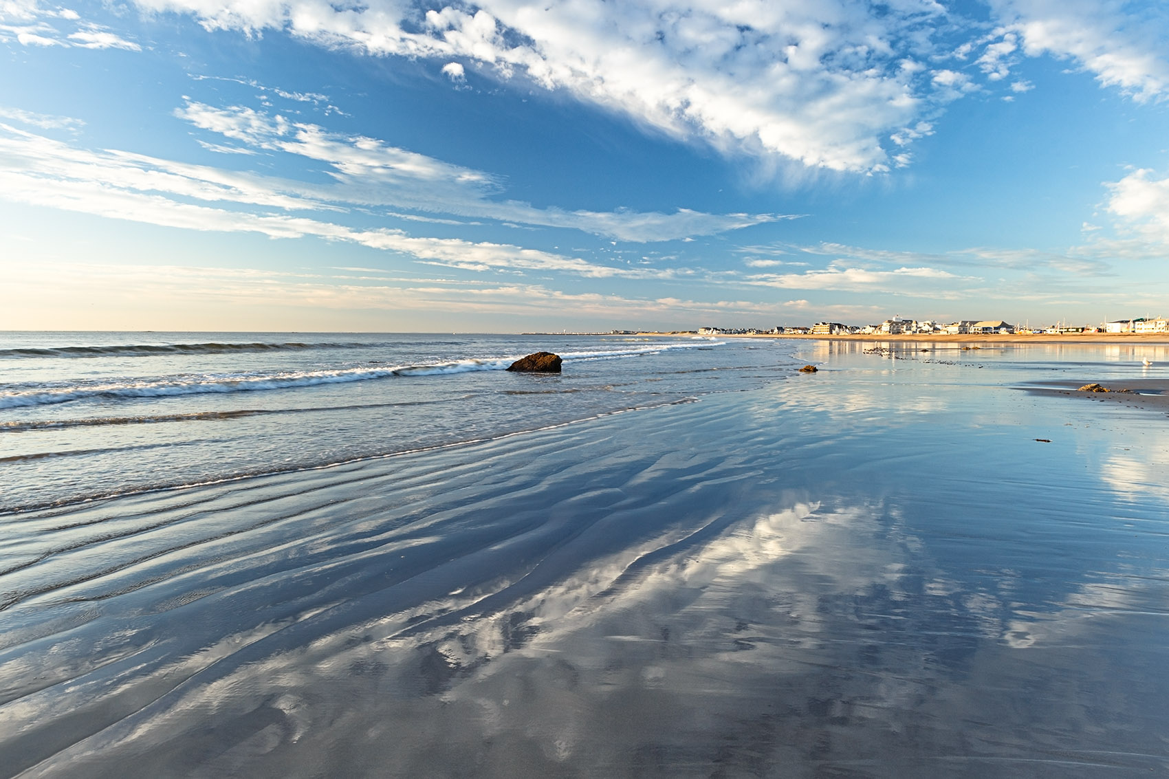 Blue Morning Reflection Hampton Beach Blue morning reflections at Hampton Beach in Hampton, NH