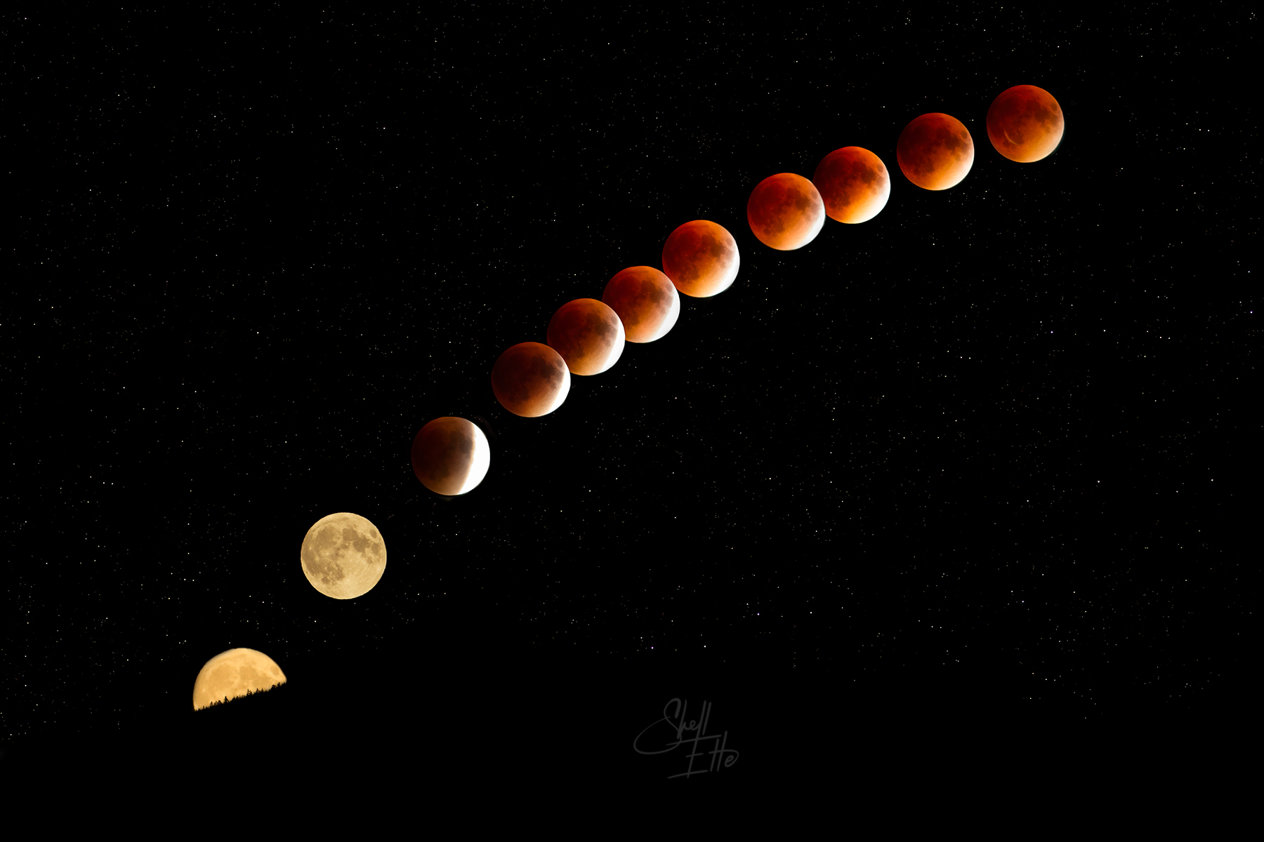 Lunar Eclipse Trail Lunar Eclipse Moon Trail iin Franconia Notch State Park, NH