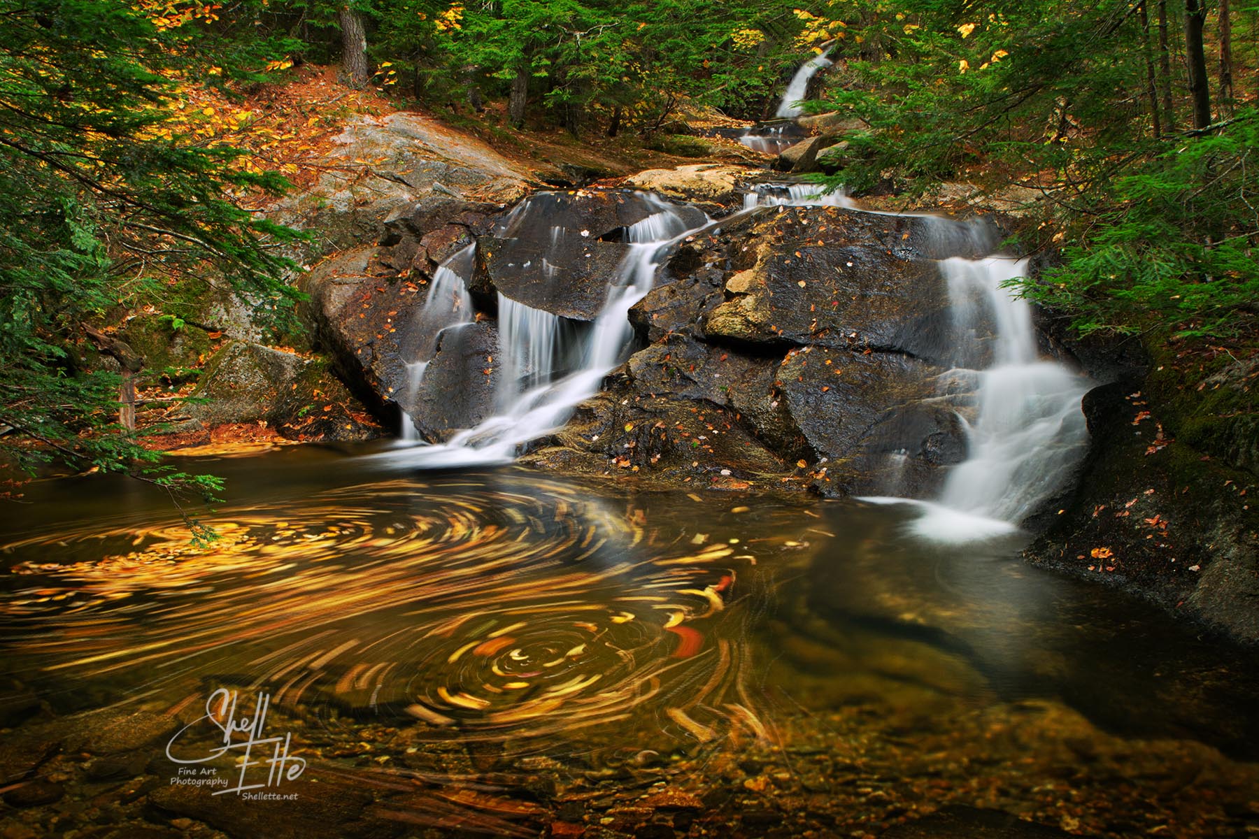 Duet Waterfall Swirl, Bearcamp River Bearcamp River waterfall swirls.