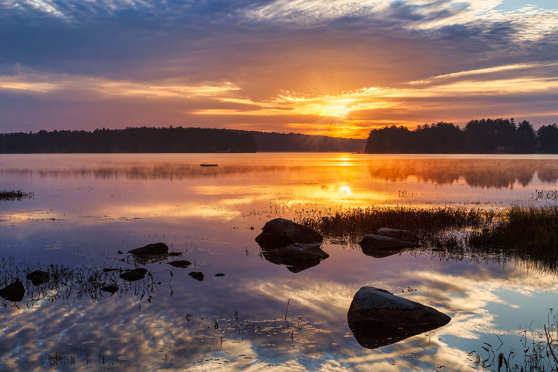 Rocky Shore Sunrise, Lake Waukewan Rocky Shore Sunrise, Lake Waukewan